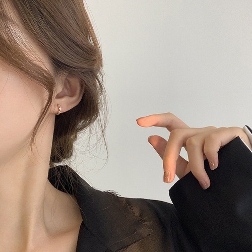ビジューフープ ピアス