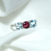 トルマリン 0.38ct トパーズ1.28ct リング pt900 Tourmaline