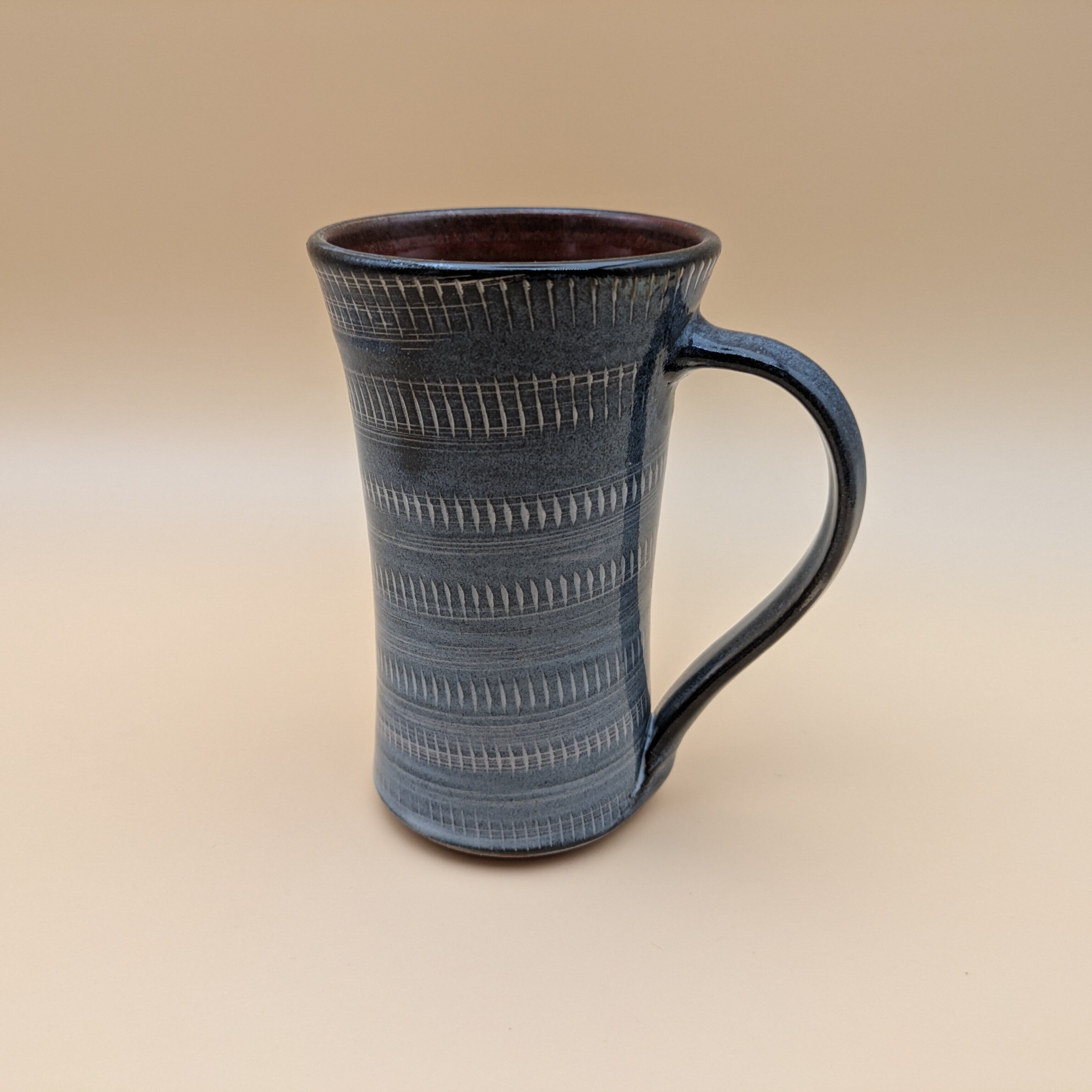 小石原焼】 マグカップ 10.5cm （緑釉 飴釉 飛び鉋） コーヒーカップ