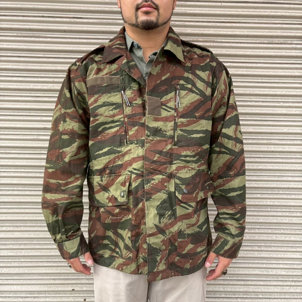 50s-60s フランス軍 実物 ヘリンボーン オールインワン ボタンフライ 60s French Army フランス軍 実物 チンスト付 ヴィンテージ 襟ボア