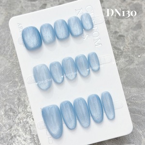 DN130 ネイルチップ　ハンドメイド 長さ選べる　写真はベリーショート/ショートオーバル/ミディアムオーバル 　サイズXS/S/M/L　ツールキット付き　収納ケースあり　