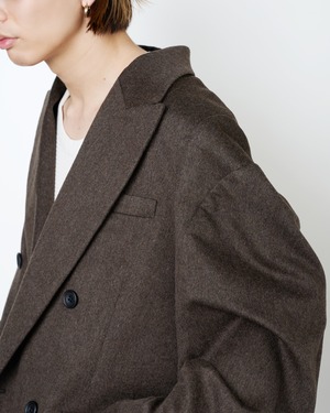 ssstein "DEFORMED SHOULDER DOUBLE BREASTED JACKET〔GREY BROWN〕"