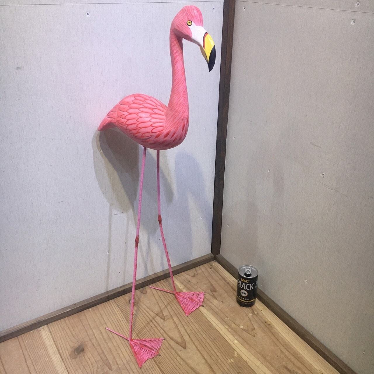 木製フラミンゴ 77cm 鳥のオブジェ インテリア バリ雑貨 アジアン雑貨
