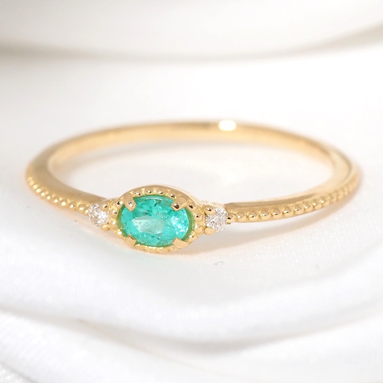 パライバトルマリン ブラジル産 リング 0.158ct D0.02ct k18 CGL産地鑑別書付き