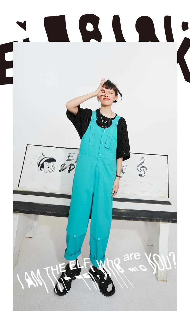 送料関税込み<ELF SACK>綿サロペットオールインワン★新作★ 山之内すず様、EXIT 兼近大樹様 ご着用<ELF SACK (エルフサック