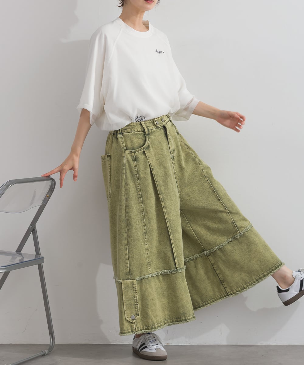 D262149 ウォッシュデニムワイドパンツ / Washed Denim Wide Pants