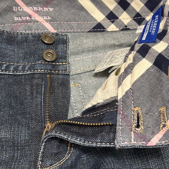 古着 バーバリーブルーレーベル クロップドデニムパンツ クリーニング