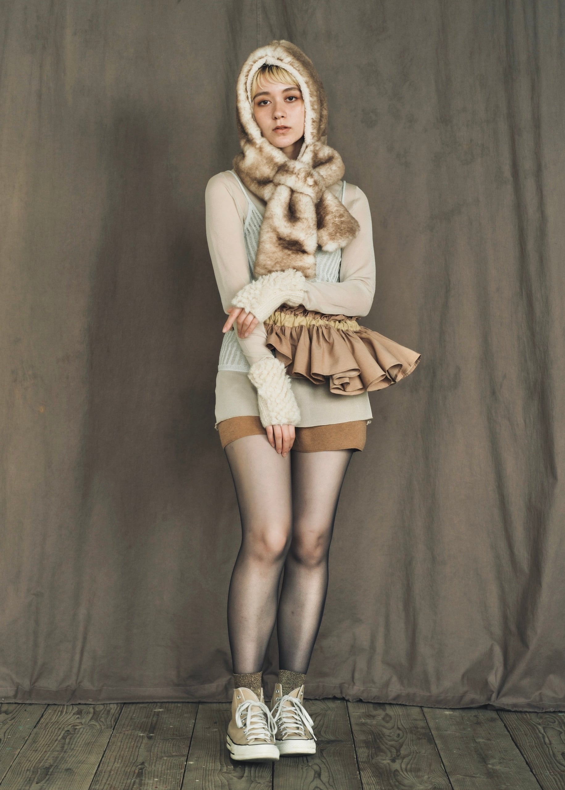 DŌRA | 3-Way Ruffled Bag - SAND | ORIENT MILLINERY