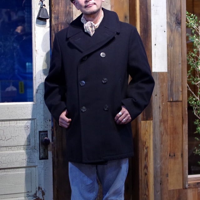 46 L !! 1990s US NAVY Pea Coat / Big Size 90年代 USN ピーコート