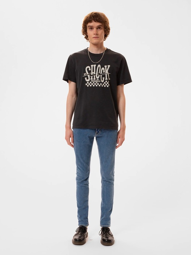 Nudie jeans 2023fall collection Roy Shock Tee Black プリントTシャツ
