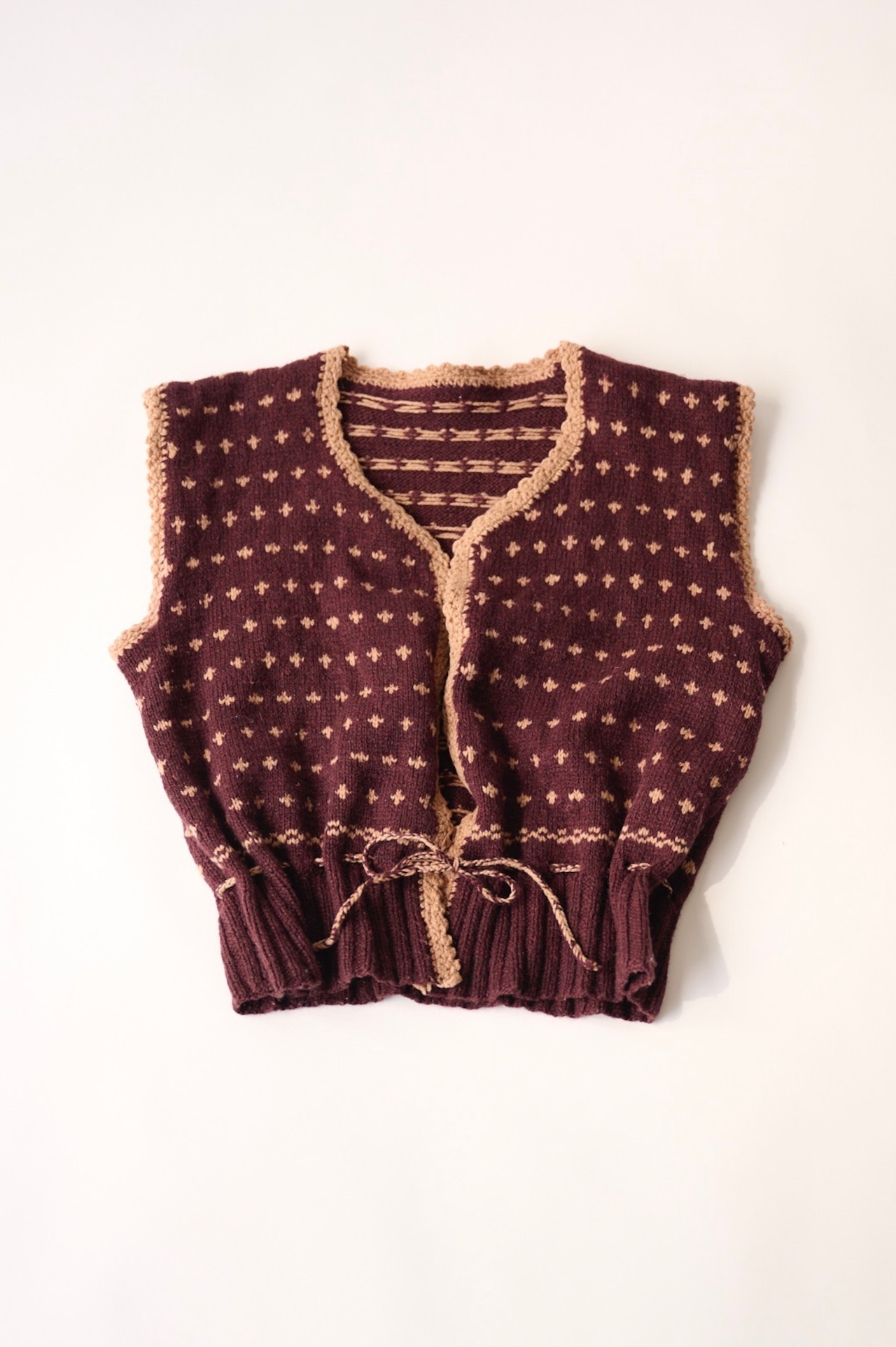 Baked brown drawstring vest