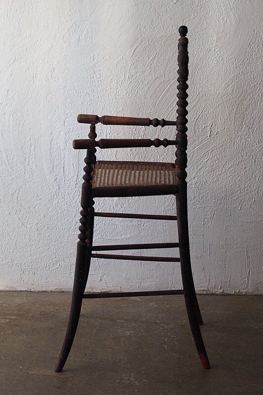 ラタンチャイルドチェア-antique doll high chair | アンティーク