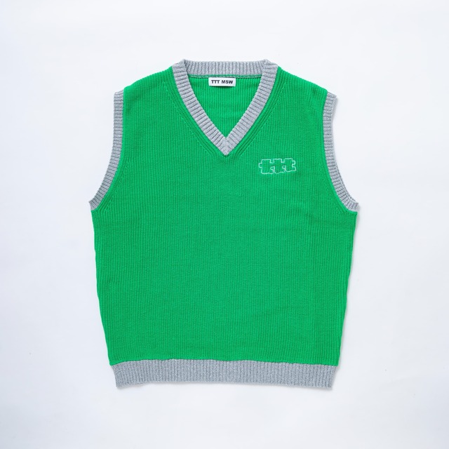 Lame knit vest (LIME GREEN)