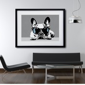 Cool Bulldog｜フレンチブルドッグのユーモアと都会性を融合したポップアートポスター｜遊び心ある空間をスタイリッシュに演出A3ポスター
