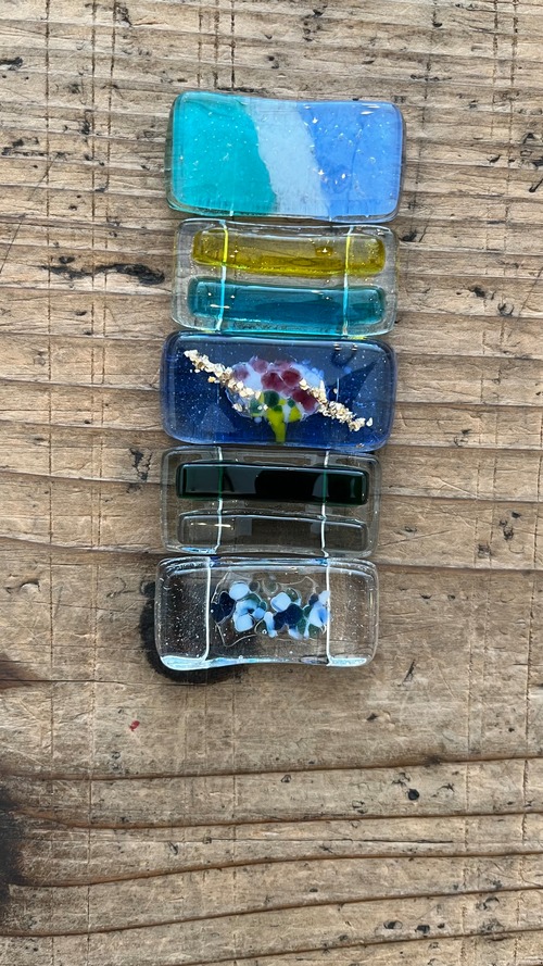 琉球ガラス箸置き　ブルー系　5個セット Bセット