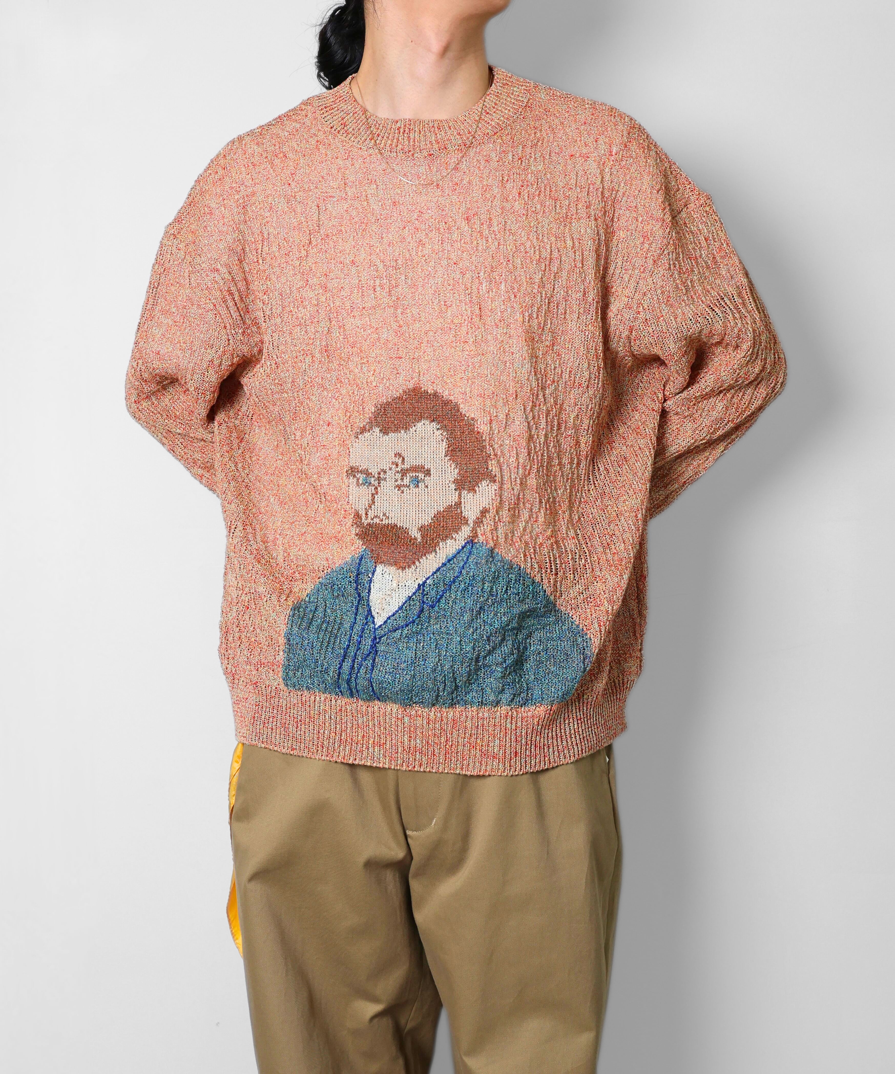 Kota Gushiken 吾亦紅 vintage shirts knit Kota Gushiken / KGSS26-K06 WAVY LINEN VAN GOGH (ORANGE