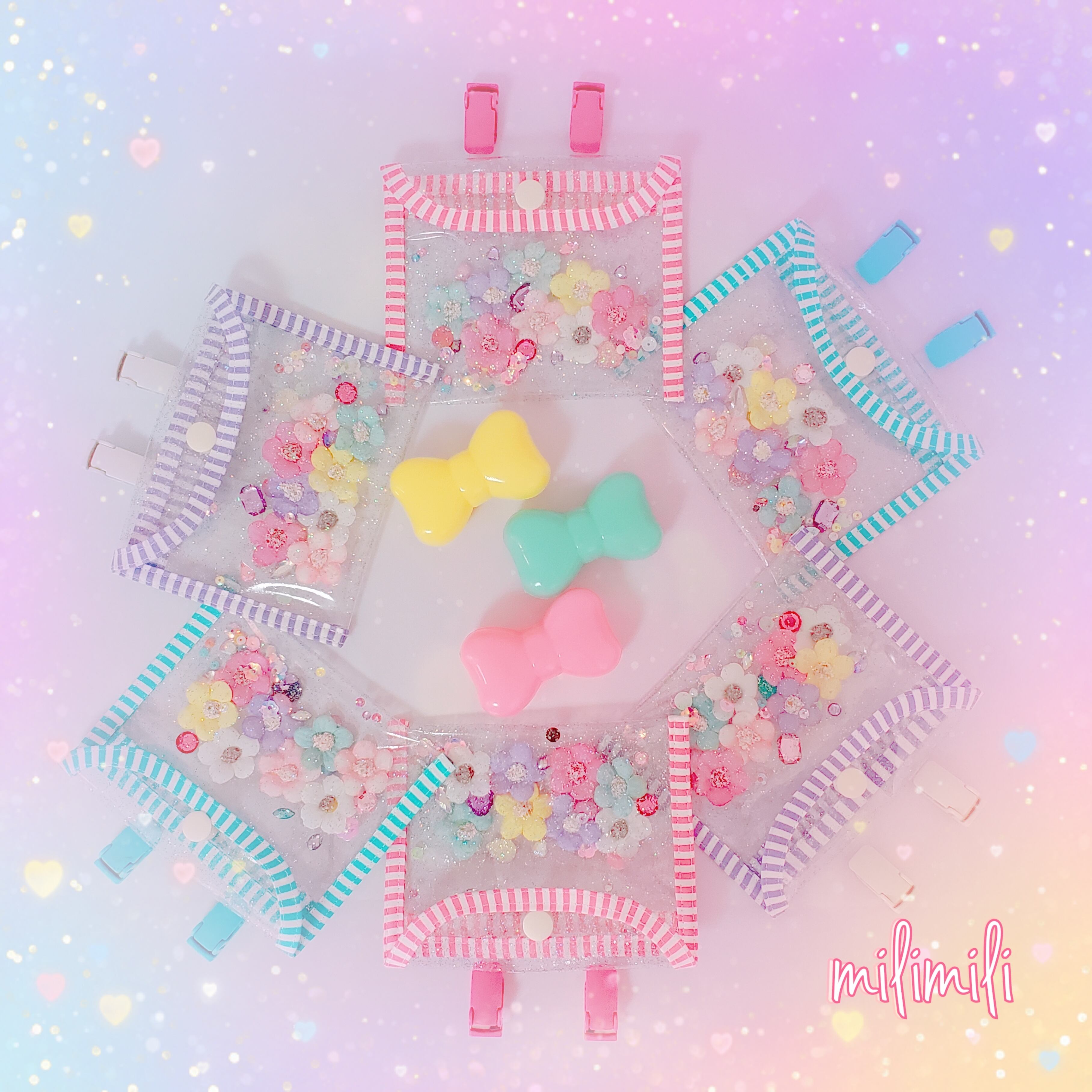 ラメ キラキラ レオパード ビニール 移動ポケット ヒョウ柄 ひょう柄