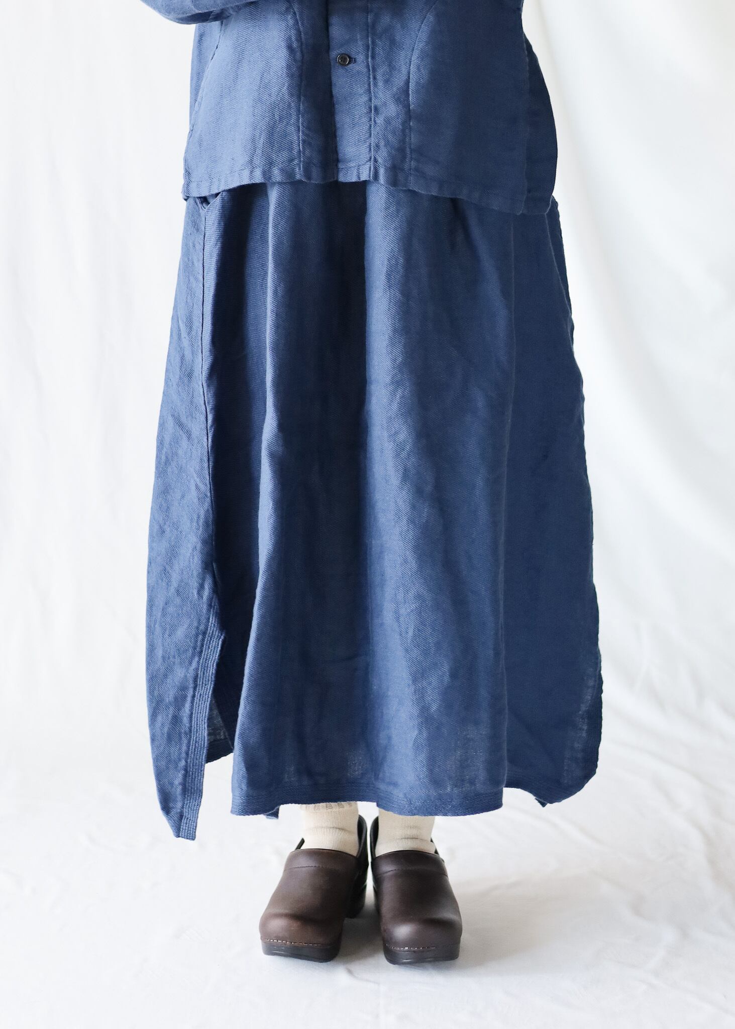 Vlas Blomme - Centenaire 7 ギャザースカート - Vintage Navy | merle