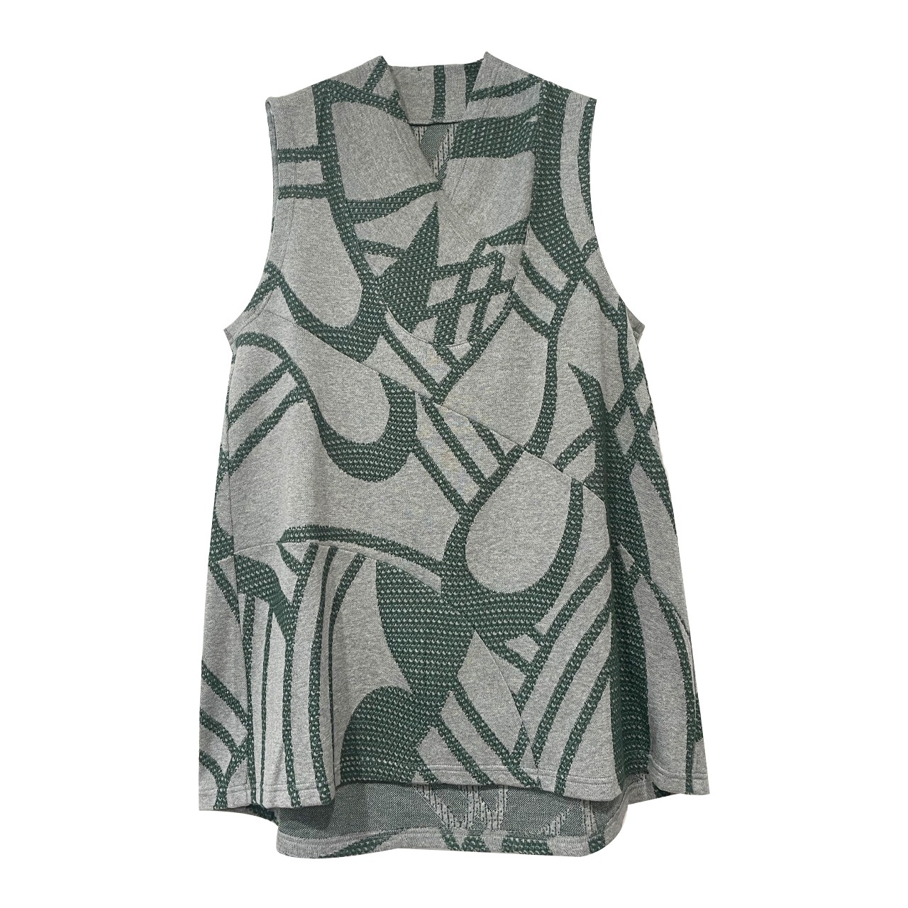 流線柄ジャガードフレアーベスト【254-9233】Jacquard flared vest