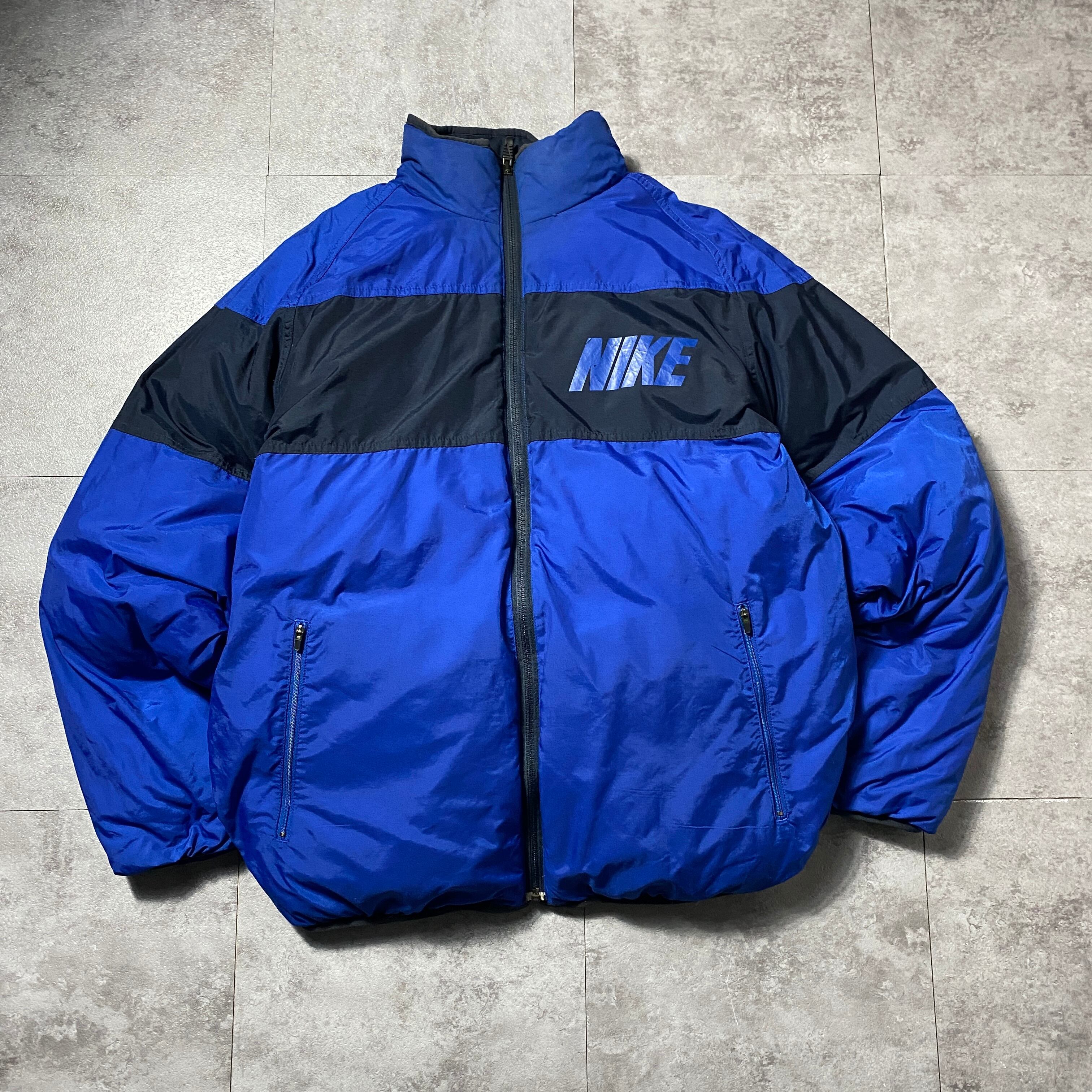 00's NIKE ナイキ スウォッシュ 刺繍ワンポイント リバーシブル ダウン