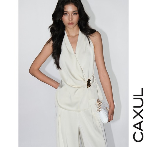 Satin Top & Wide Pants Set-Up/2color