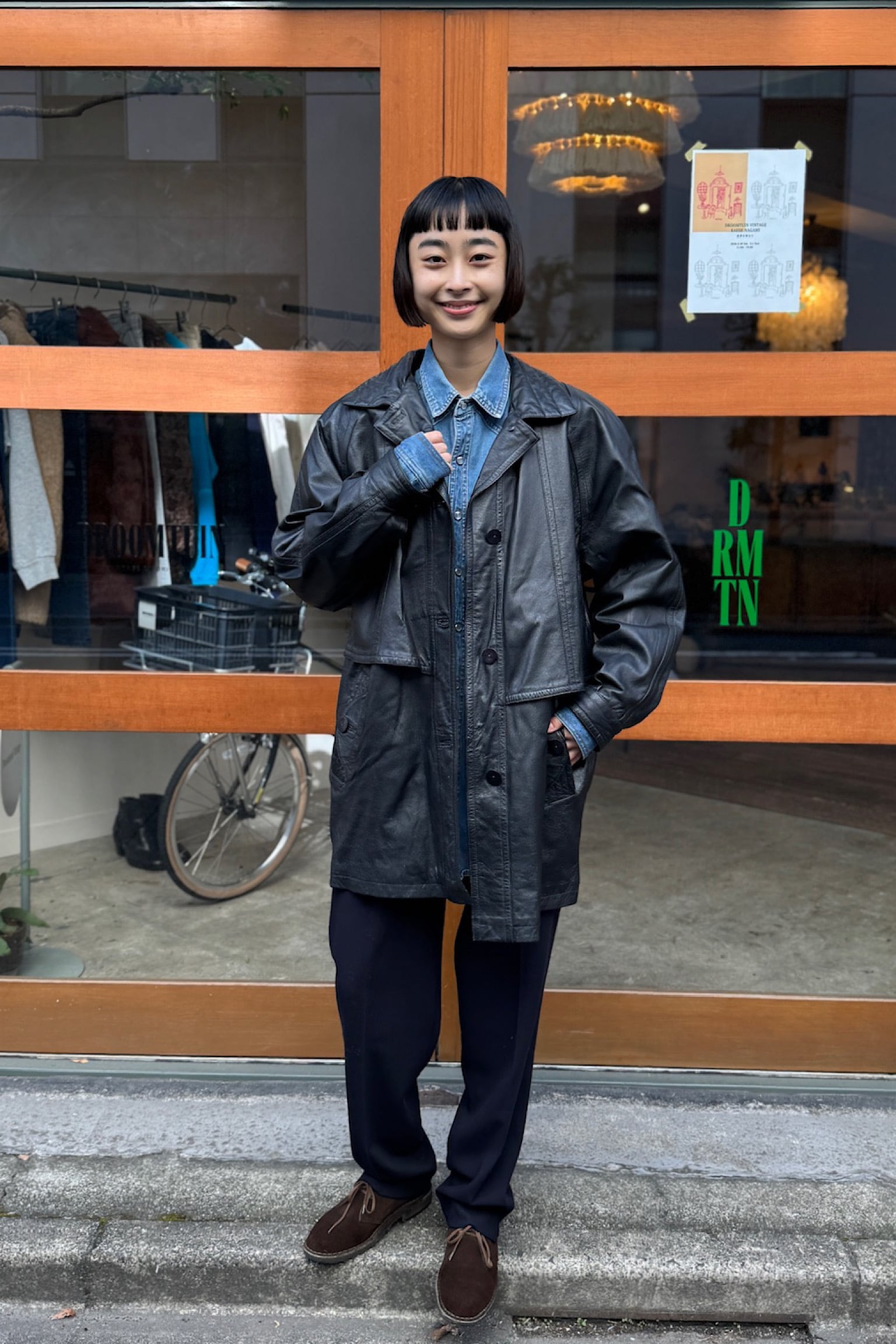 お取り置き】CANDA ブラックレザーコート | DROOMTUIN_VINTAGE