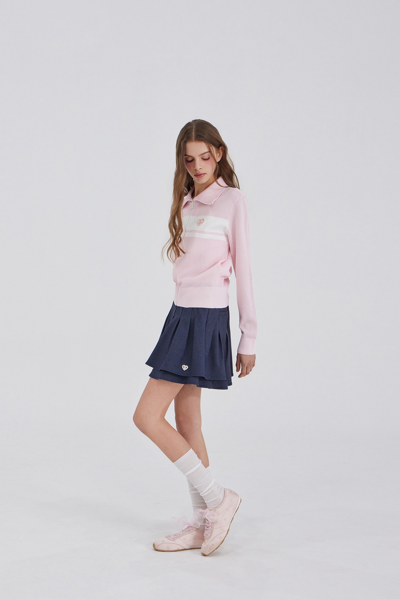 GOXO ゴーエックスオー メタルハート ツーレイヤー スカート デニム