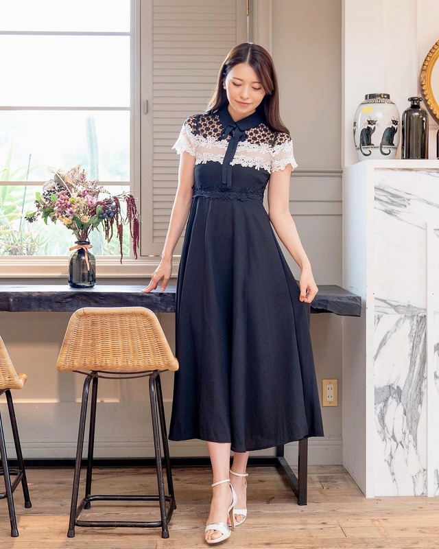 花編みワンピース