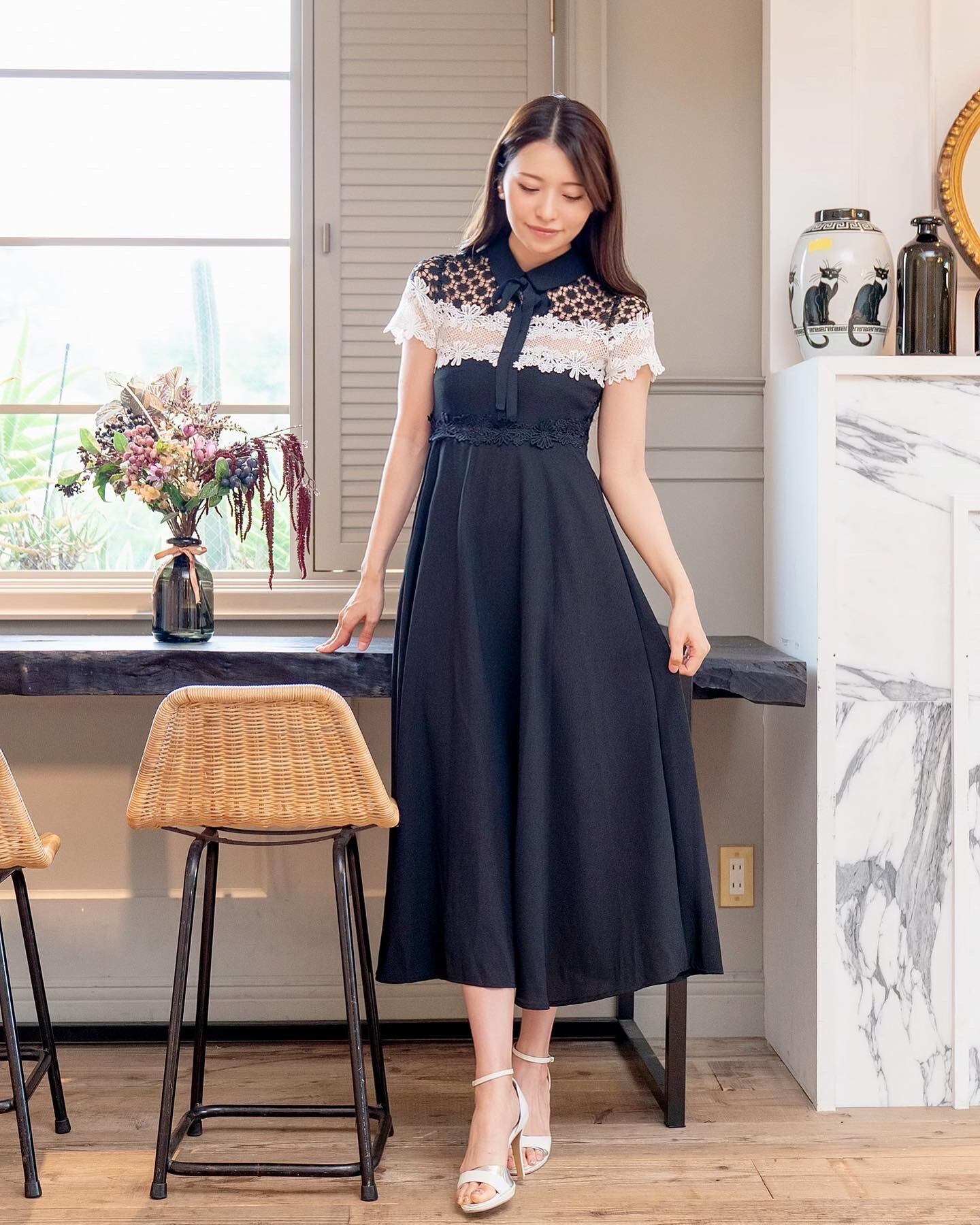 花編みワンピース