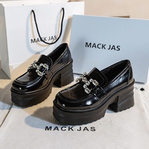 platform sole enamel leather loafers la2242