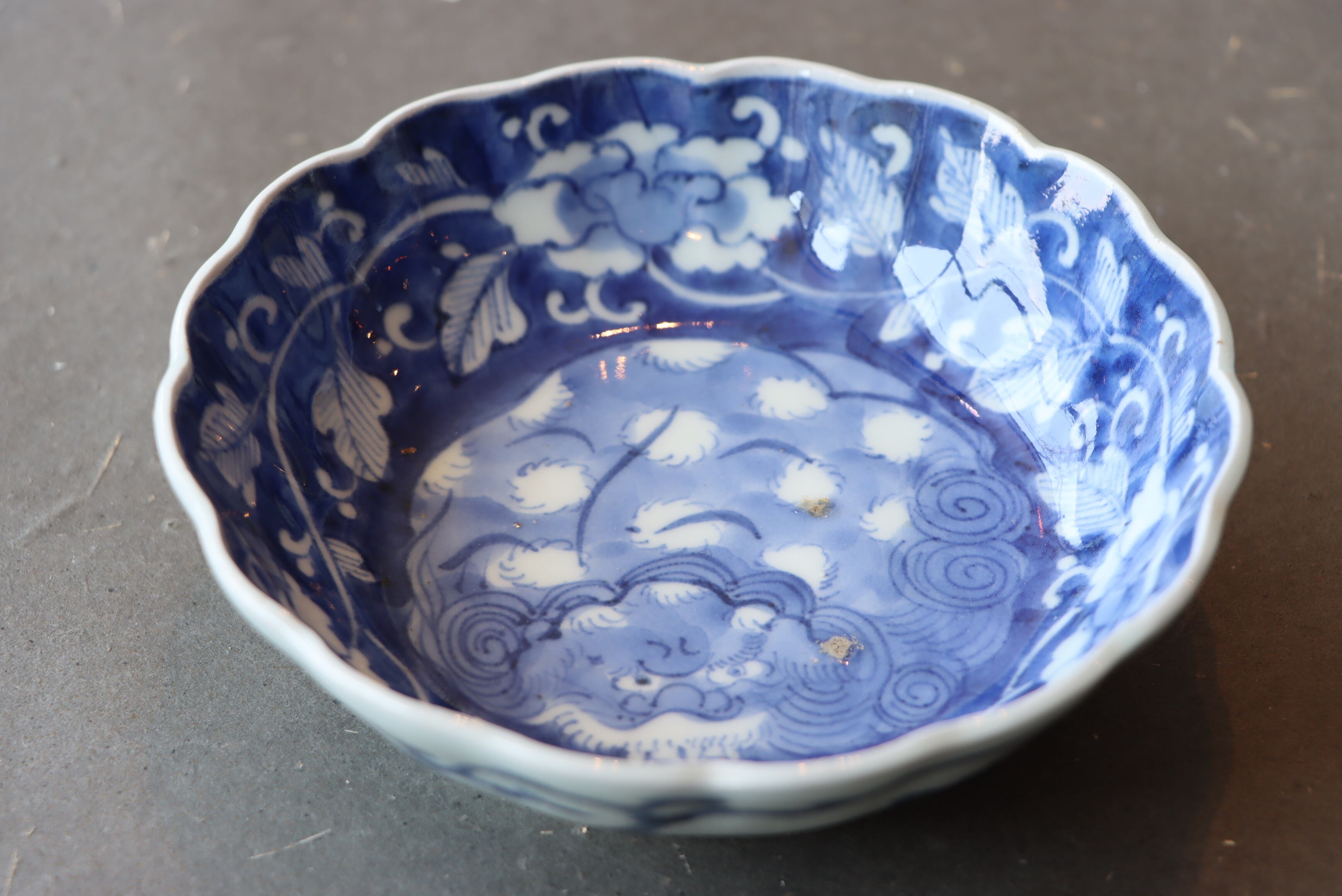 古伊万里　海老文貝型小皿　貝型　小皿　珍味皿　醤油皿　5枚　縁薄め　骨董 古伊万里 海老文貝型小皿 貝型 小皿 珍味皿 醤油皿 5枚 縁薄め 骨董