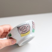 村田菜穂美作　子供用めし碗　「3匹のこぶた」【大】　［2104130000881］