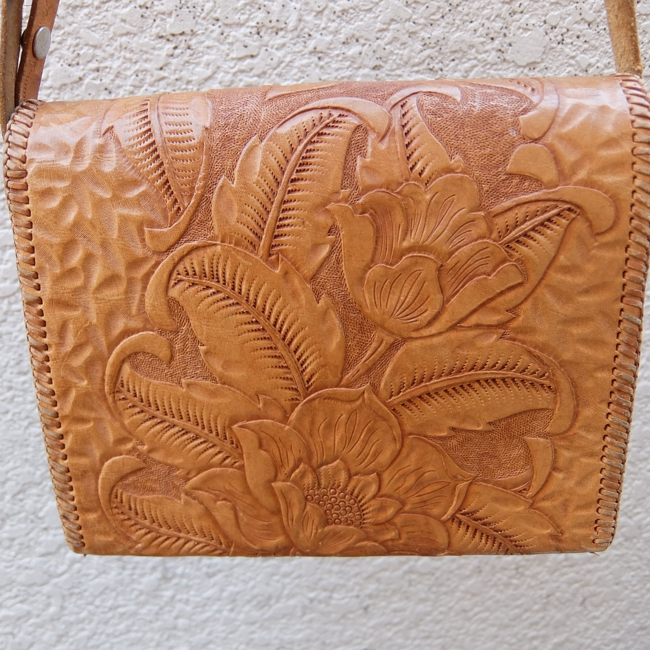 Mexican hand tooled leather bag/メキシコ 型押し レザー Mexican hand tooled leather bag/メキシコ 型押し レザー
