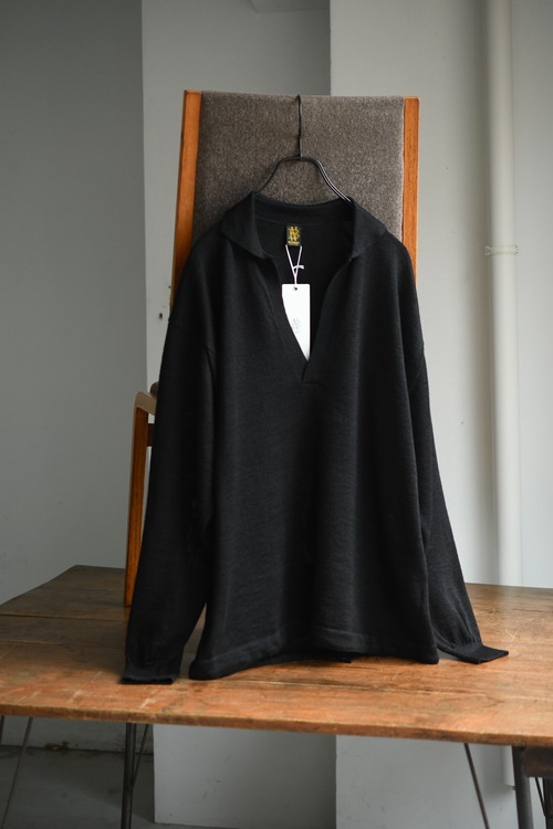 BATONER / RAMIE WOOL SKIPPER (Black)