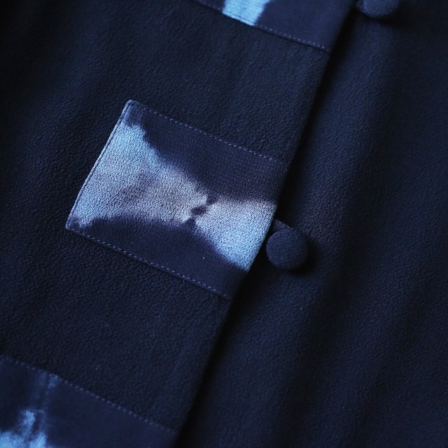 blue art graphic patchwork design box silhouette china motif shirt