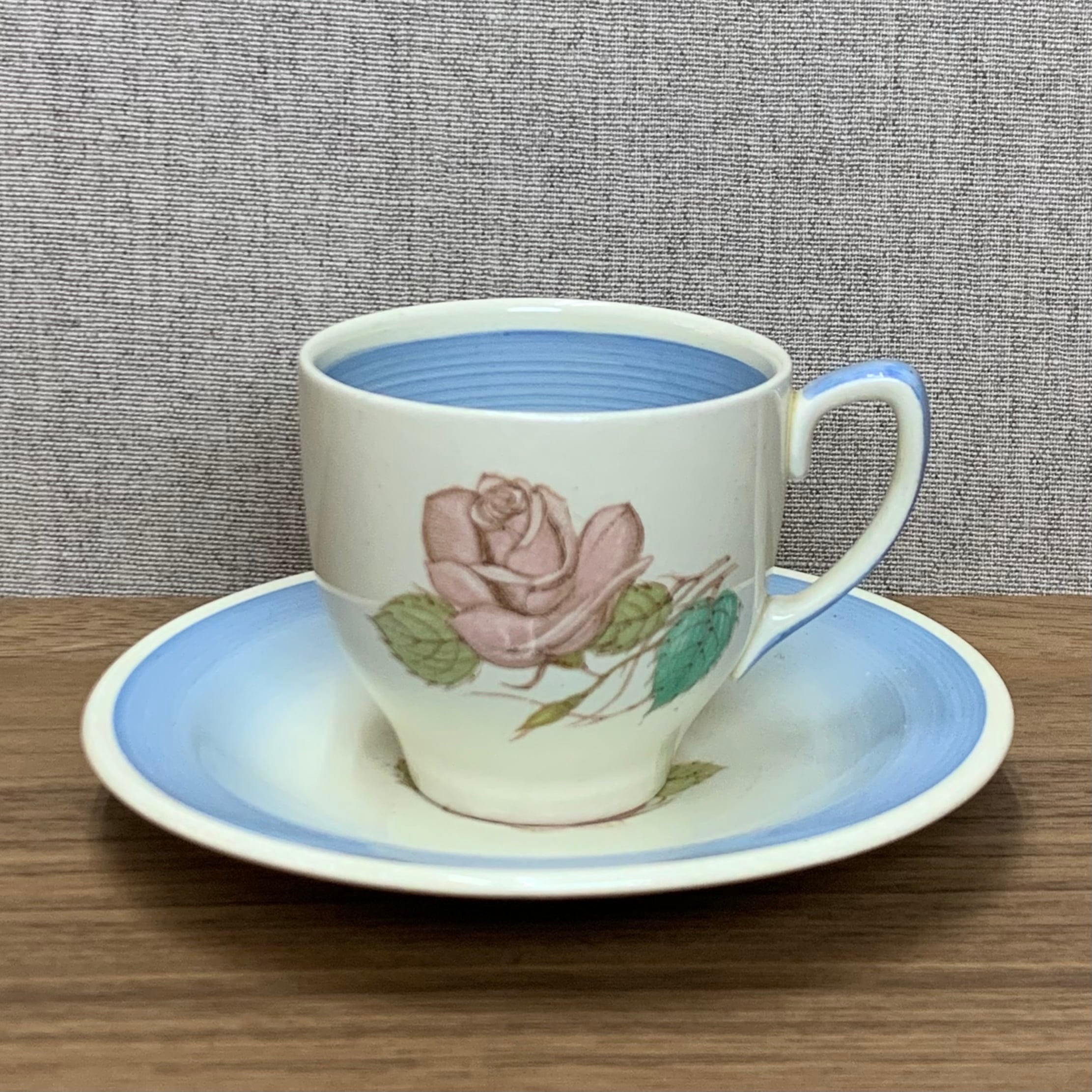 スージークーパー パトリシアローズ カップ&ソーサー(デミサイズ ブルー) イギリス製 ヴィンテージ susie cooper B | bonbon mignon powered by BASE
