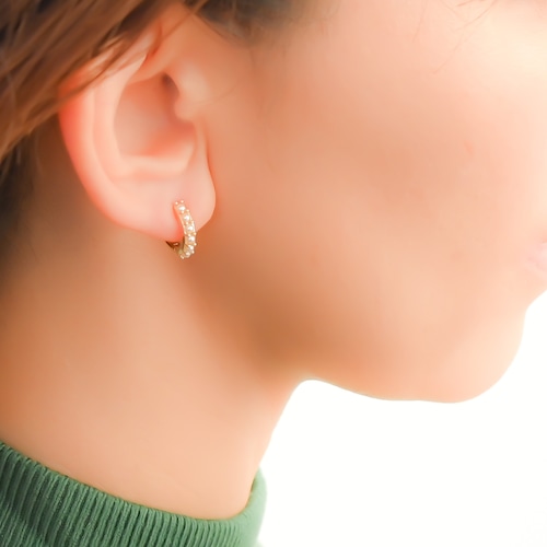 【送料無料】pearl one touch Hoop Pierce