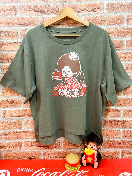 バーガー　モンチッチ　オーバーT シャツ　カーキ