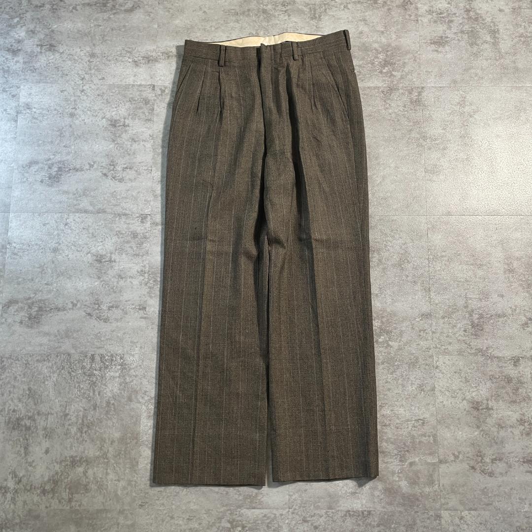 90s BALENCIAGA stripe brown slacks | ib2