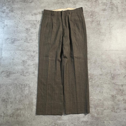 90s BALENCIAGA stripe brown slacks
