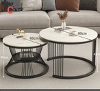 ネストテーブル 円形 コーヒーテーブル セット 大理石調 モダン ワイヤーフレーム 収納 リビング ラウンドテーブル インテリア おしゃれ
