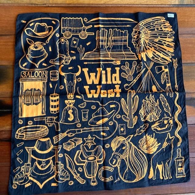 Topanga Accessory　ワンウォッシュコットンバンダナ　WILD WEST ブラック