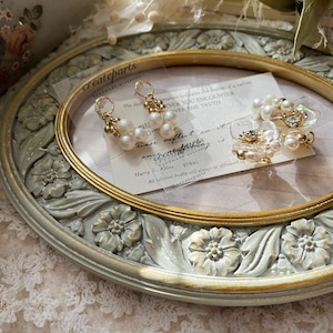 【1個】期間限定予約販売♪フラワーエンボス調フレーム くすみグリーン