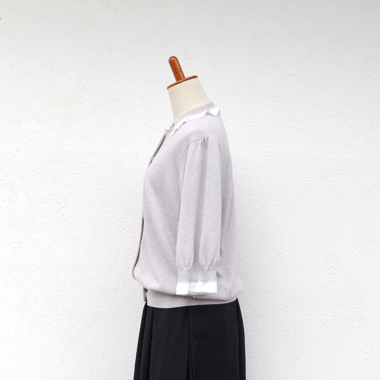 Pale Jute White frill knit CD PaleJute