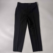 カシミヤ混 イタリア製生地 LANVIN COLLECTION ランバン ストライプ パンツ スラックス 40/ダークブラウン レディース ビンテージ