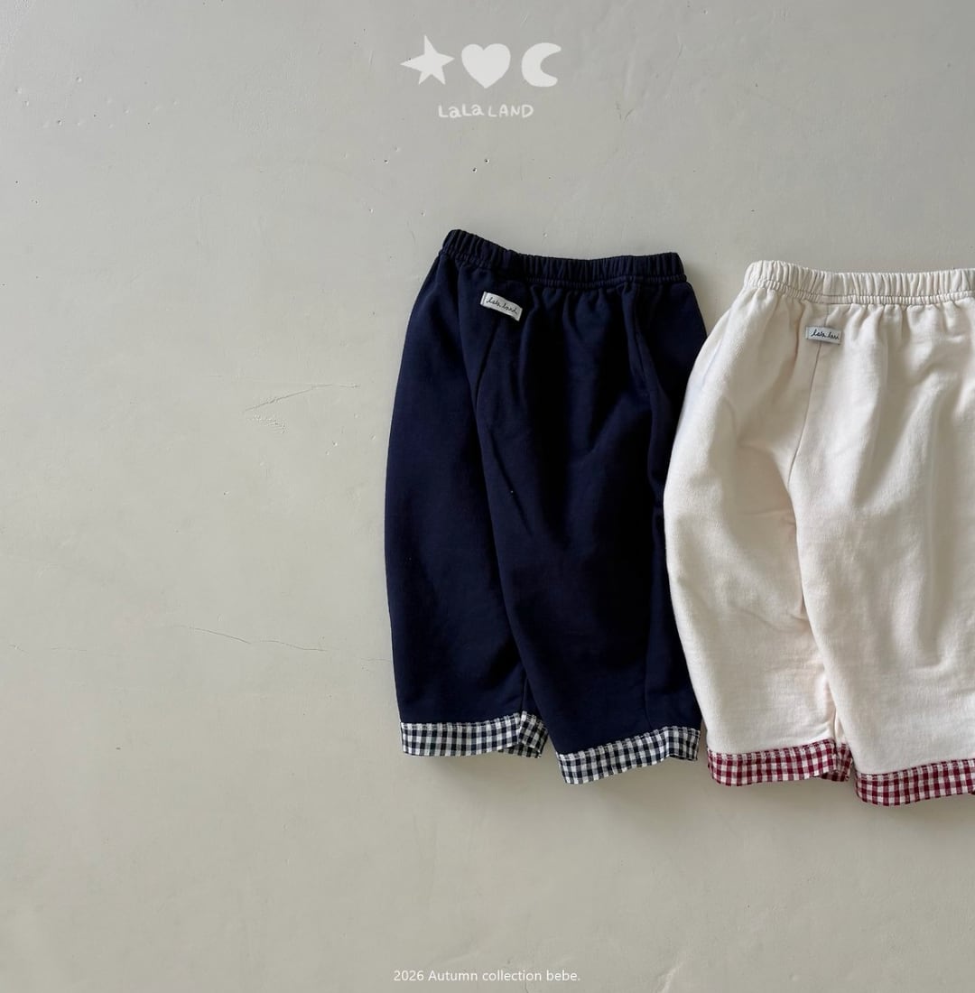送料無料【予約】/ baby チェックラッパパンツ /lalaland