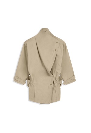 [OPEN YY] DROP COLLAR HALF-TRENCH JACKET, BEIGE 正規品 韓国ブランド 韓国通販 韓国代行 韓国ファッション オープン ワイワイ 日本 店舗