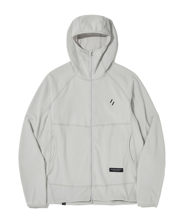THERMOSQUARE FLEECE ZIP HOODIE_WHITE