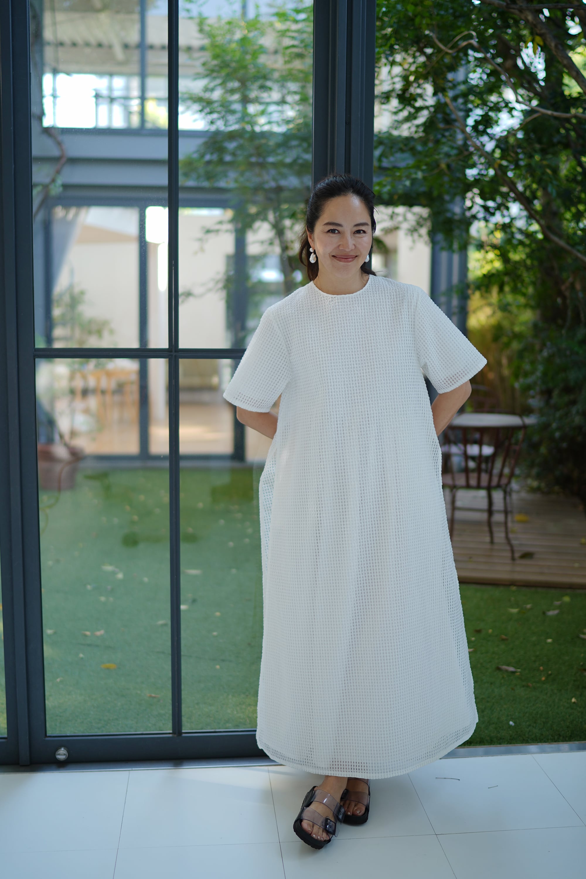 the9shop 鈴木六夏EVERYDAY DRESS Iong ホワイト｜半袖 