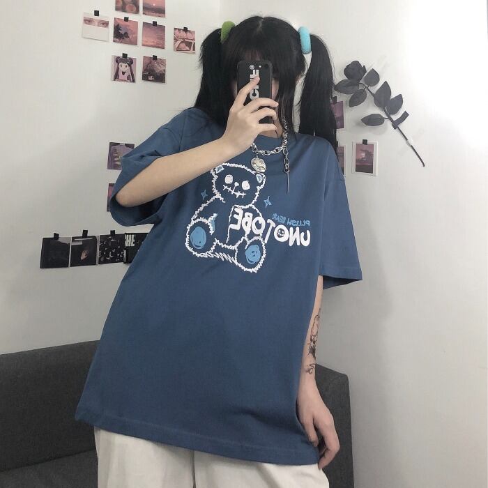 サマールーズショーツ プリントTシャツ スタイルラウンドネック コットン かわいい 夏物 ブルマー Oネック ケッペル43704379866